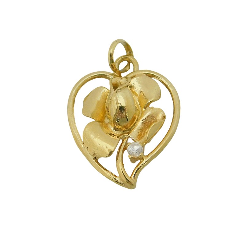 COLGANTE CORAZON CON FLOR
