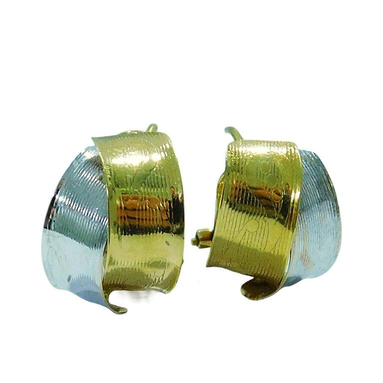 PAR PENDIENTES OMEGA BICOLOR