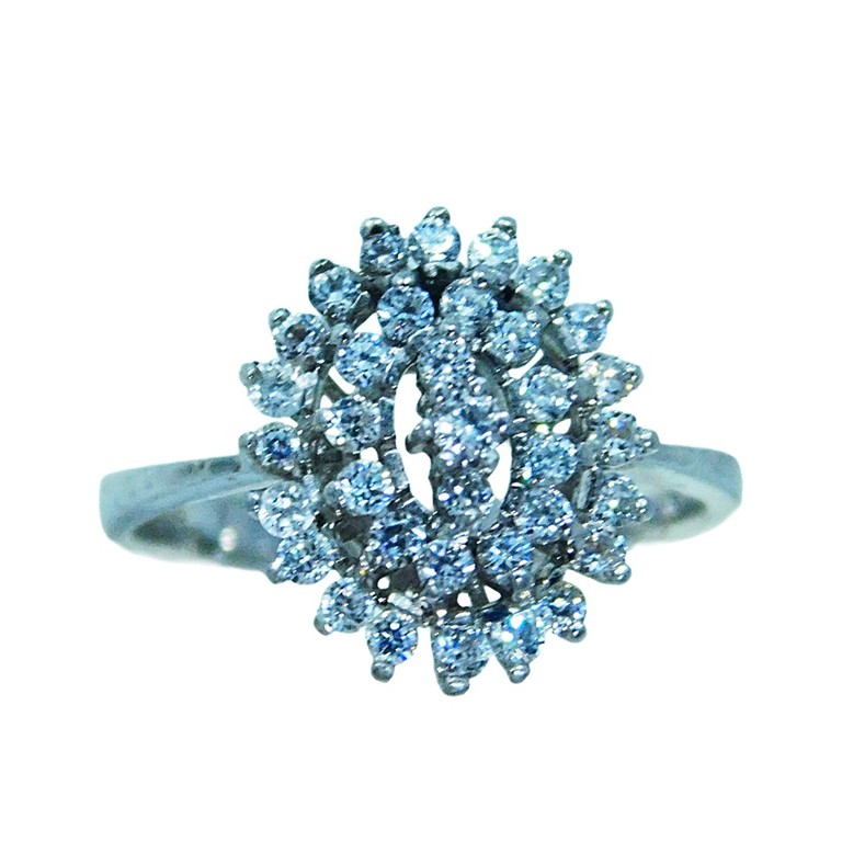 ANILLO DE ORO BLANCO CON CICONITAS OVALADO