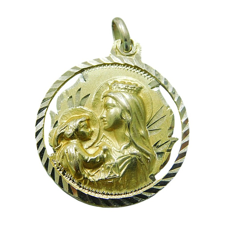 MEDALLA ESCAPULARIO VIRGEN DEL CARMEN Y SAGRADO CORAZON