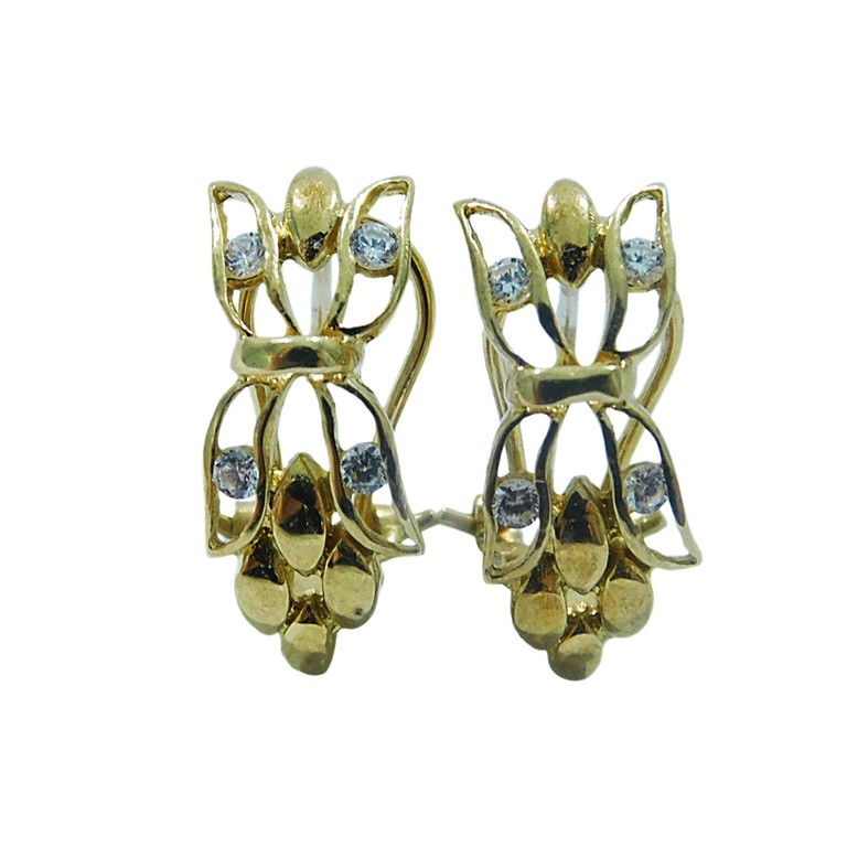 PENDIENTES MARIPOSA CIERRE OMEGA CIRCONITAS