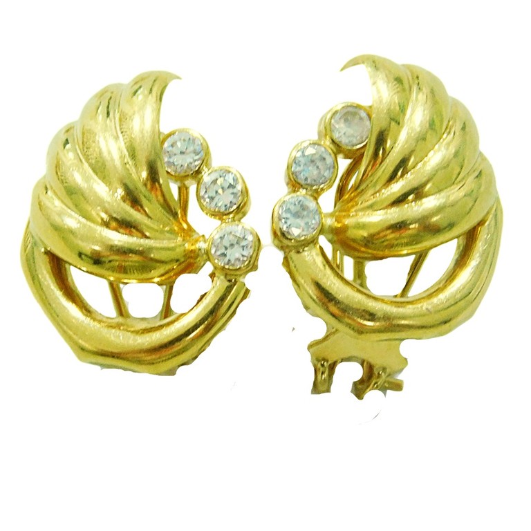 PENDIENTES OMEGA CARACOLA CIRCONITAS