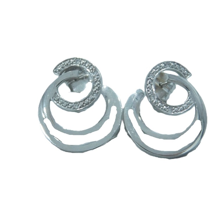 PENDIENTES 3 CIRCULOS ORO BLANCO DIAMANTES