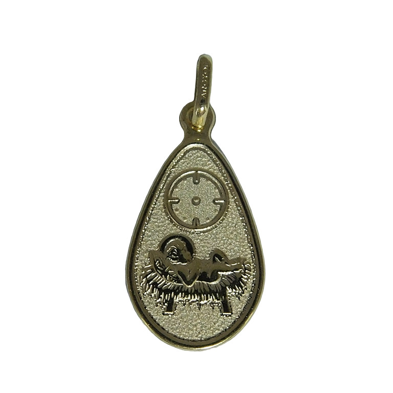 MEDALLA FORMA LAGRIMA BEBE CON RELOJ