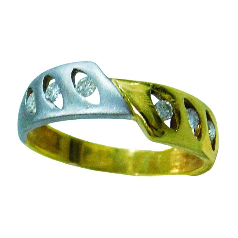 ANILLO BICOLOR MATE BRILLO DIAMANTES