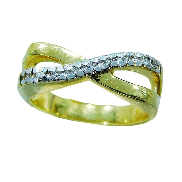 ANILLO RISTRA CENTRAL ORO BLANCO DIAMANTADO