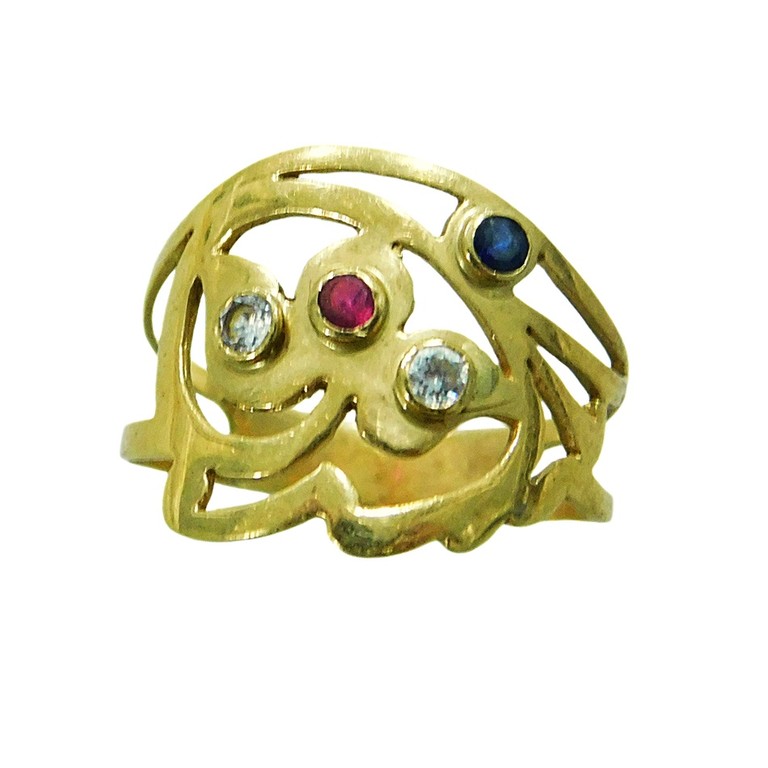 ANILLO DISEÑO GEOMETRICOS CIRCONITAS DE COLORES