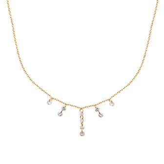 COLLAR PLAQUE ORO 750. 3 MICRAS. CIRCONITA 45 (DABRA)