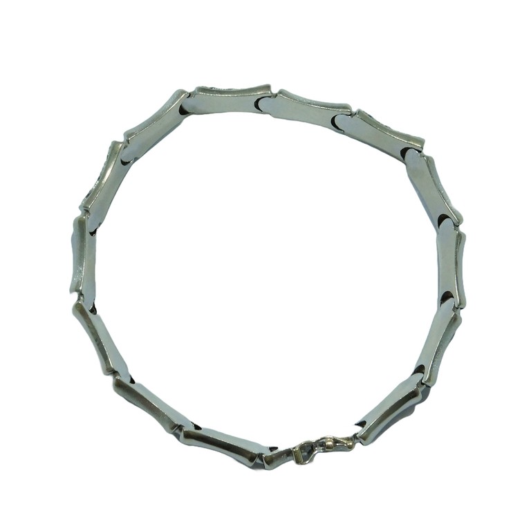 PULSERA DE ORO BLANCO CON ESLABONES RIGIDOS